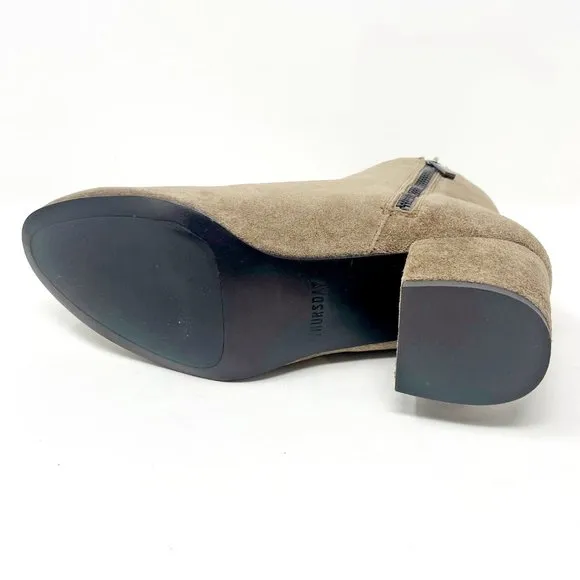 Thursday Boot Co Womens Taupe Paloma Handcrafted Suede Bootie