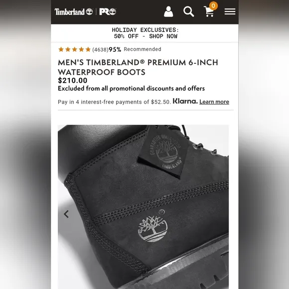 Timberland black suede leather waterproof boots New in Box