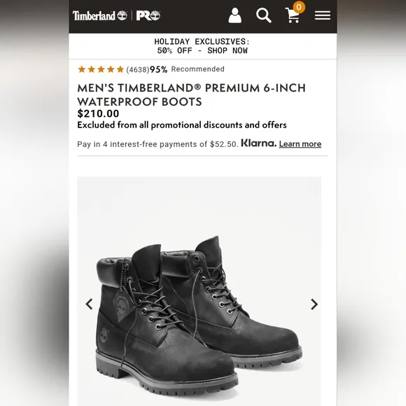 Timberland black suede leather waterproof boots New in Box