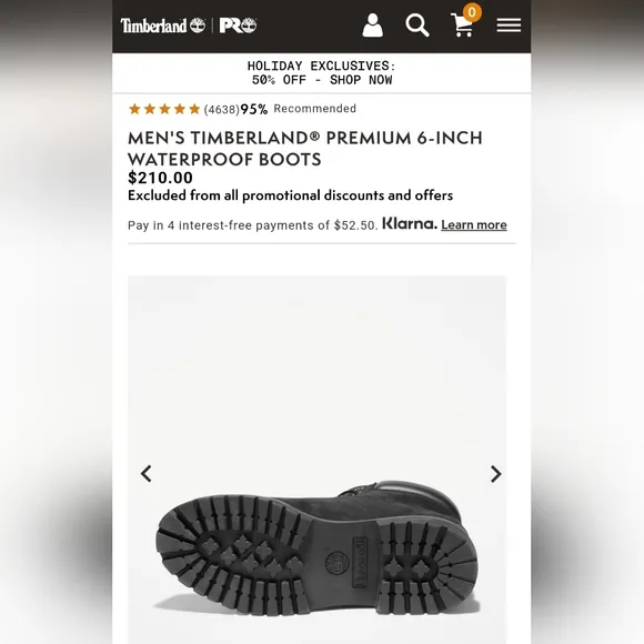 Timberland black suede leather waterproof boots New in Box