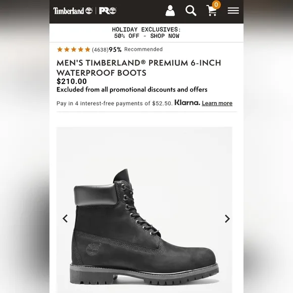 Timberland black suede leather waterproof boots New in Box