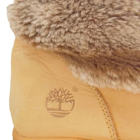 Timberland Kickadila‎ Wheat Nubuck Leather &amp; Faux Fur Tall Boots  — SZ 9 EUC