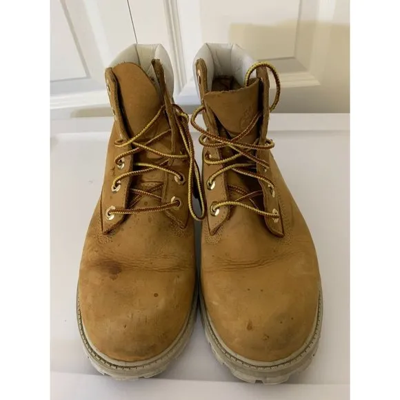 TIMBERLAND Men's Sz 5‎ Wheat White Suede Boots Rare Color Combo