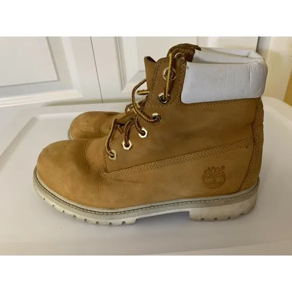 TIMBERLAND Men's Sz 5‎ Wheat White Suede Boots Rare Color Combo