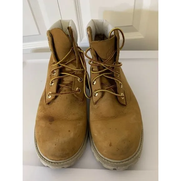 TIMBERLAND Men's Sz 5‎ Wheat White Suede Boots Rare Color Combo