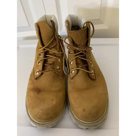 TIMBERLAND Men's Sz 5‎ Wheat White Suede Boots Rare Color Combo