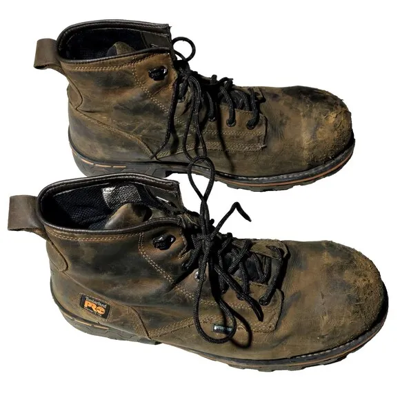 Timberland Pro Boondock Boots Brown Mens 15W Composite Toe Waterproof Work Shoes
