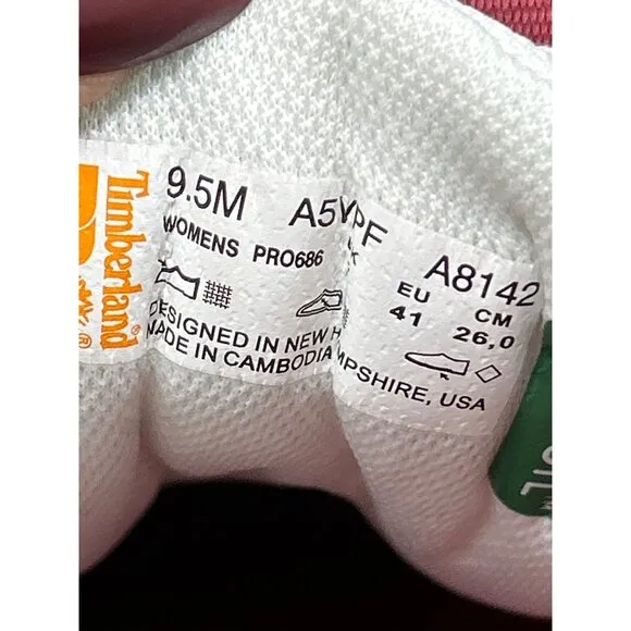 Timberland PRO Womens Composite Safety Toe Shoes White &amp; Red Anti-Fatigue Size 9