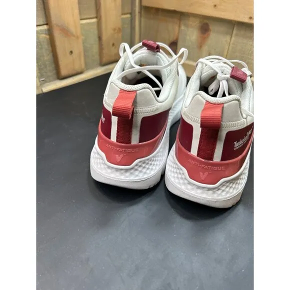 Timberland PRO Womens Composite Safety Toe Shoes White &amp; Red Anti-Fatigue Size 9