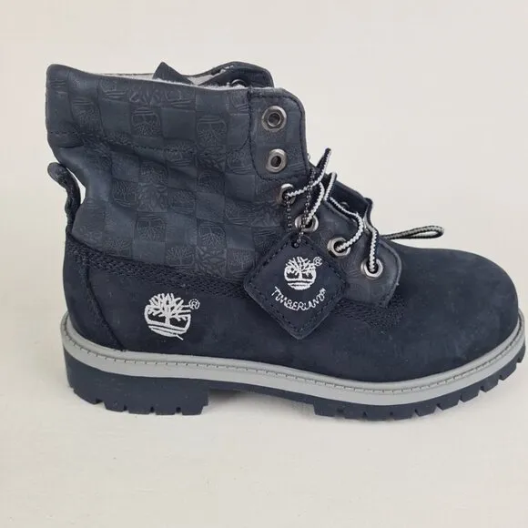 Timberland Roll Top Thermal Little Kids Boots Navy Leather