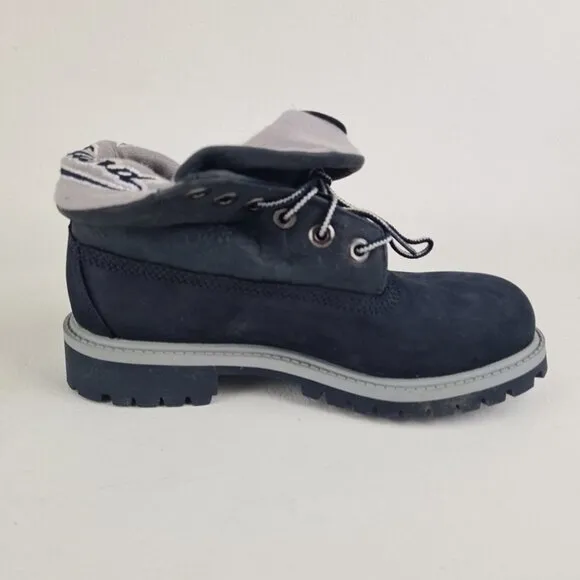 Timberland Roll Top Thermal Little Kids Boots Navy Leather