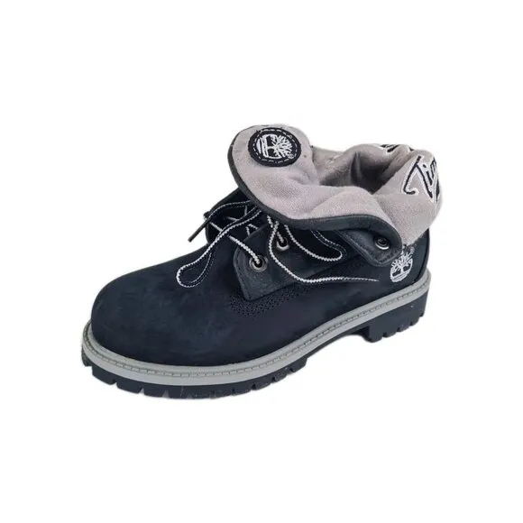 Timberland Roll Top Thermal Little Kids Boots Navy Leather