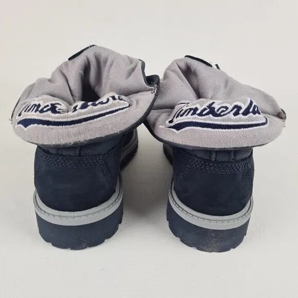 Timberland Roll Top Thermal Little Kids Boots Navy Leather