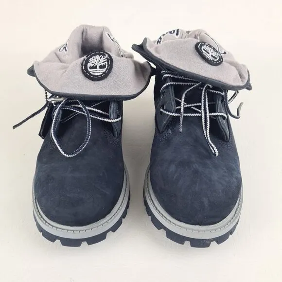 Timberland Roll Top Thermal Little Kids Boots Navy Leather