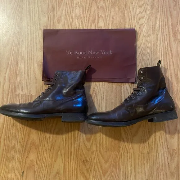 TO BOOT NEW YORK  Brown Leather Boots Sz 7.5 - Fit larger - Great Condition!