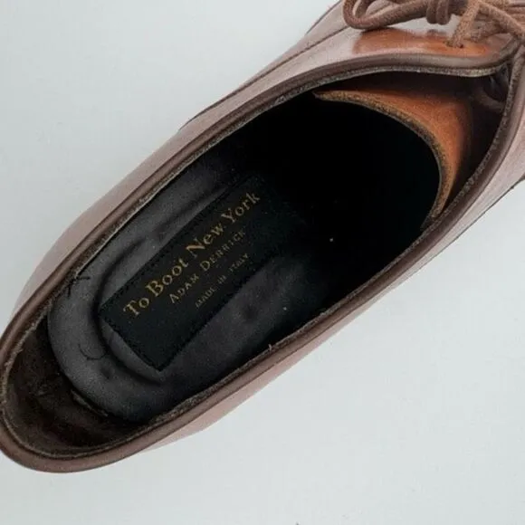 To Boot New York Men’s Declan Plain Toe Derby Shoes Made in Italy Size 10