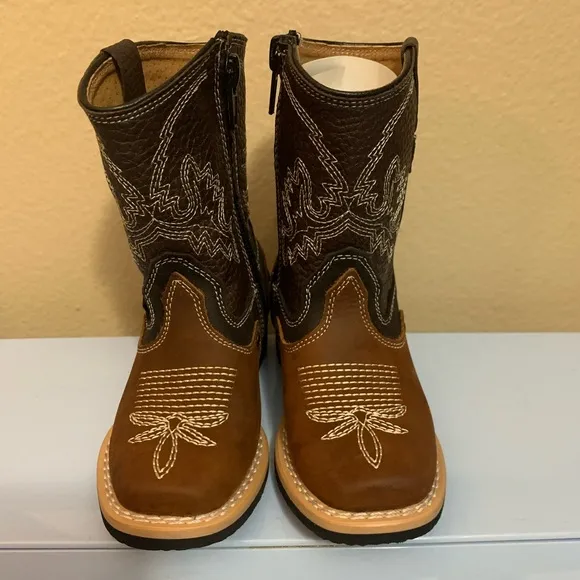 Toddler Boys Carreta Leather Boots Brown/Tan