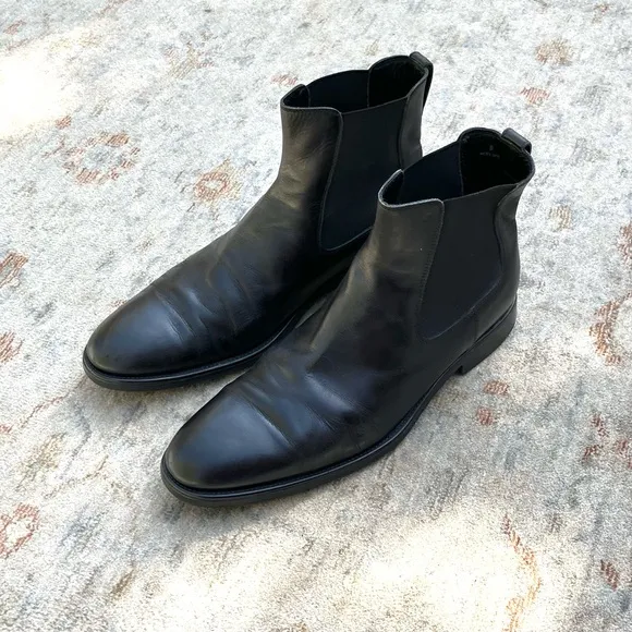 Tod’s Mens Black Leather Boots Sz 9