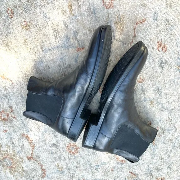 Tod’s Mens Black Leather Boots Sz 9
