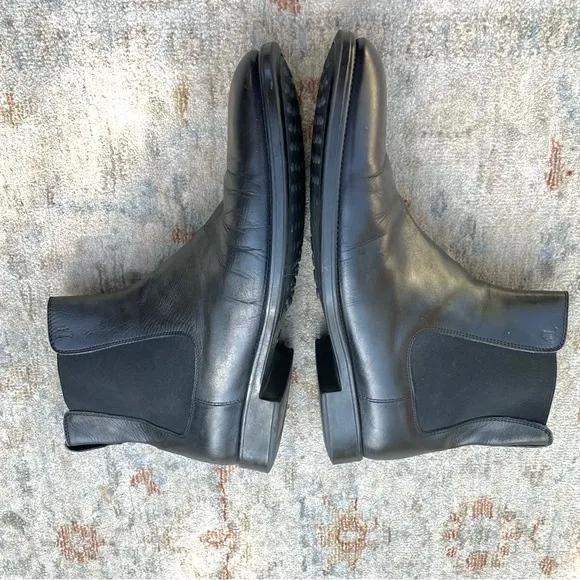 Tod’s Mens Black Leather Boots Sz 9