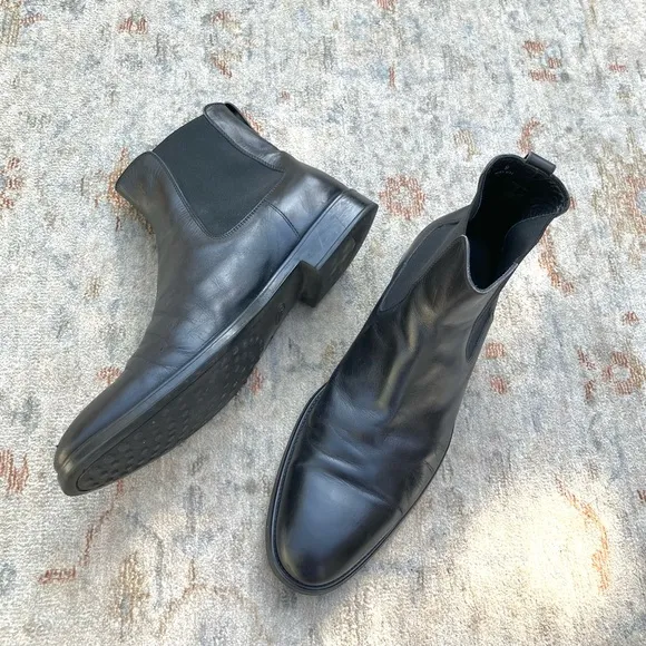 Tod’s Mens Black Leather Boots Sz 9