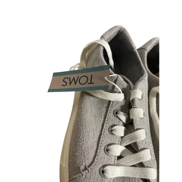 Toms Womens Kameron Lace-Up Shoes Drizzle Grey Two-Tone Slub Size 9