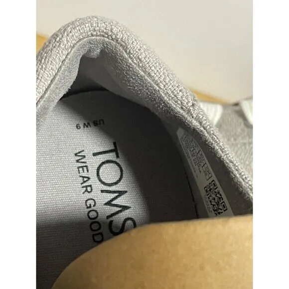 Toms Womens Kameron Lace-Up Shoes Drizzle Grey Two-Tone Slub Size 9