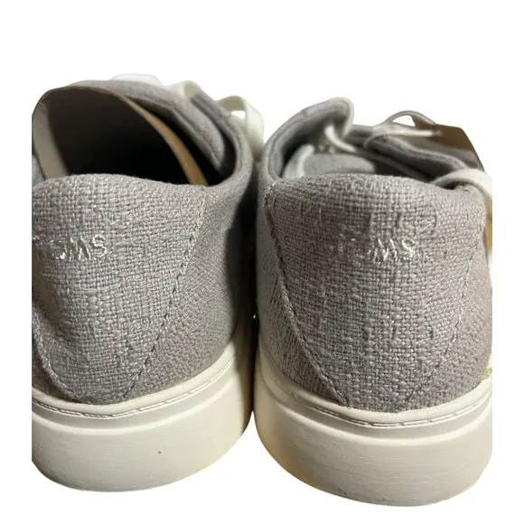 Toms Womens Kameron Lace-Up Shoes Drizzle Grey Two-Tone Slub Size 9