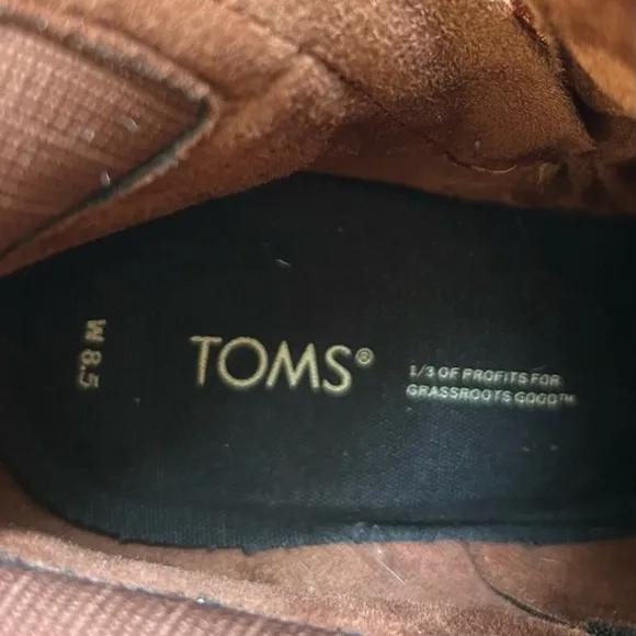 TOMS/NWOB/ Womens Sadie Casual Boots Ankle Mid Heel 2-3&quot;Beige/ size 8.5 /NWOT