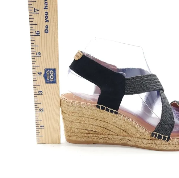 TONI PONS Women's Irina Wedge Open Toe Heel Espadrille Sandal Elastic Size 40