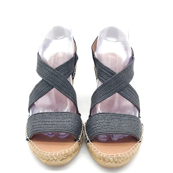 TONI PONS Women's Irina Wedge Open Toe Heel Espadrille Sandal Elastic Size 40