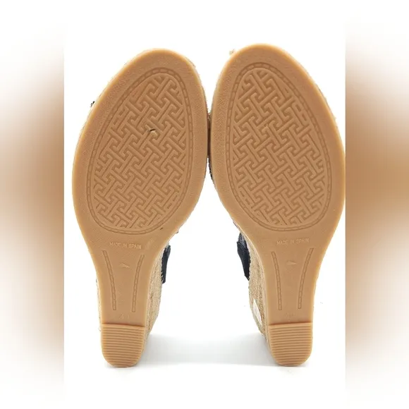 TONI PONS Women's Irina Wedge Open Toe Heel Espadrille Sandal Elastic Size 40