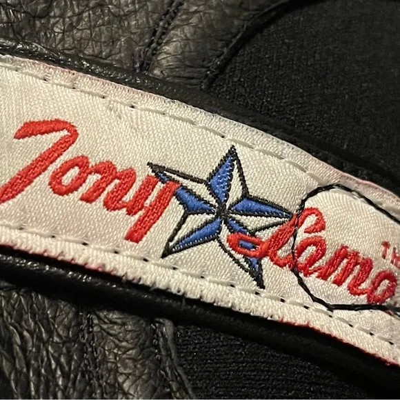 Tony Lama black leather cowboy boots