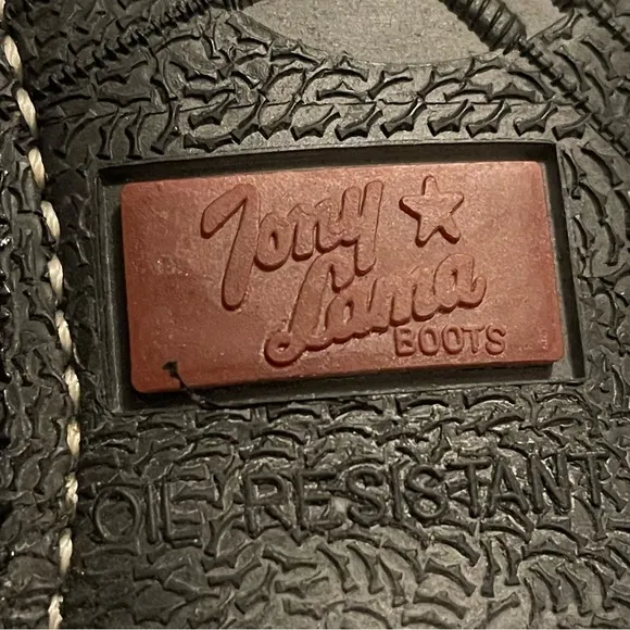 Tony Lama black leather cowboy boots