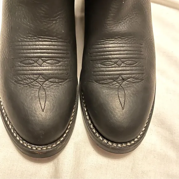 Tony Lama black leather cowboy boots