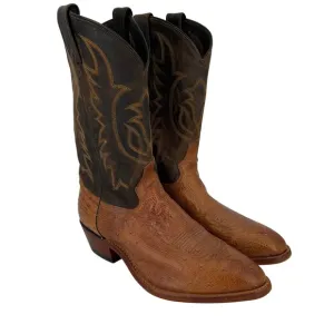 Tony Lama Boots Mens Size 10.5 Narrow Ostrich Western Brown Cowboy USA Leather