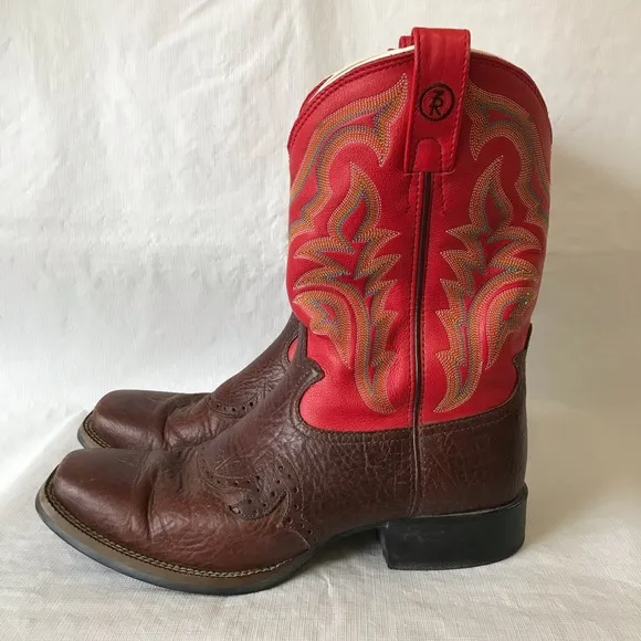 Tony Lama Red Leather Cowboy Boots