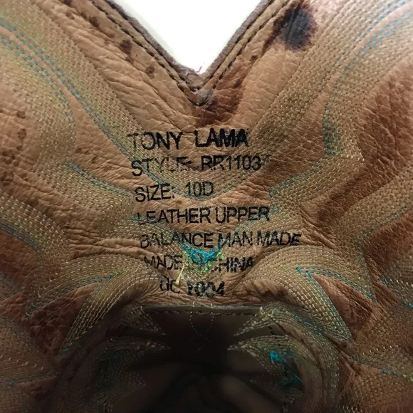 Tony Lama Red Leather Cowboy Boots