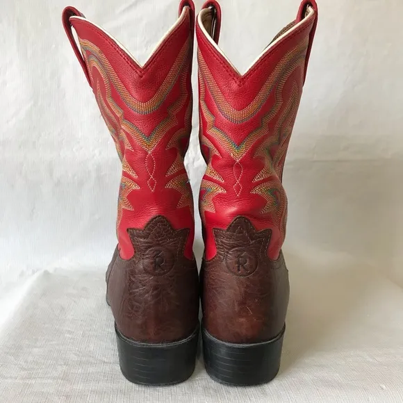 Tony Lama Red Leather Cowboy Boots