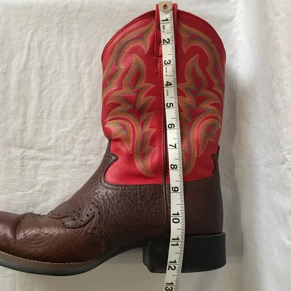 Tony Lama Red Leather Cowboy Boots