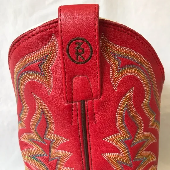 Tony Lama Red Leather Cowboy Boots