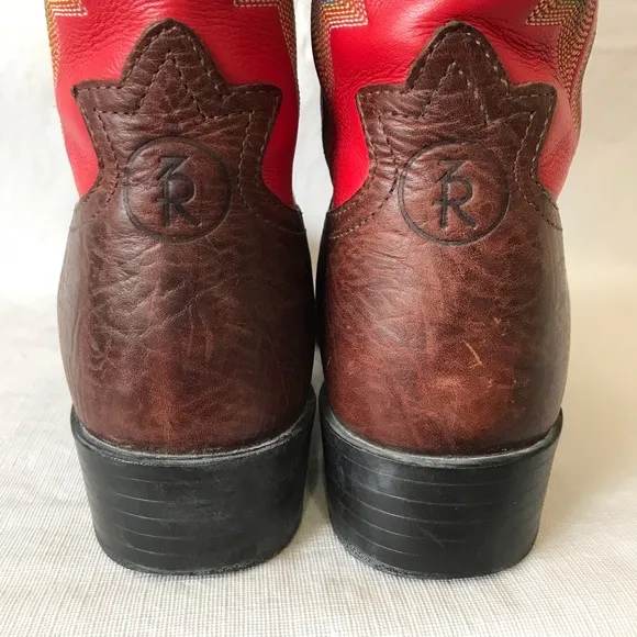 Tony Lama Red Leather Cowboy Boots