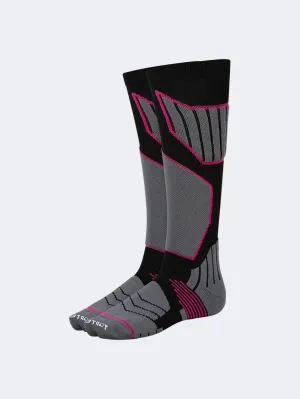Top Ten Warm Kids-Girls Skiing Over The Calf Socks Grey/Black/Pink