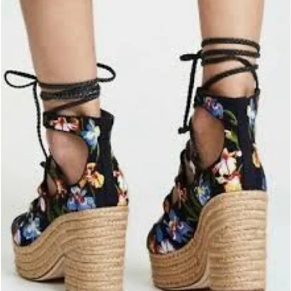 Tory Burch Black and Blue Espadrilles