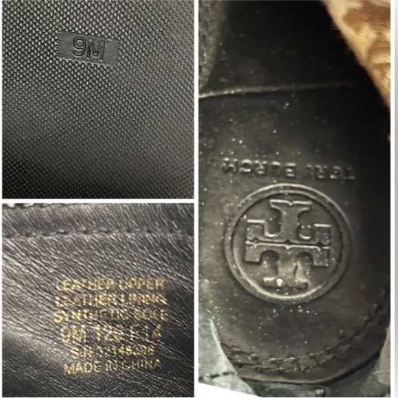 Tory Burch Black Chunky Heel Gold BucklesHastings Cross Straps Ankle Boots 9