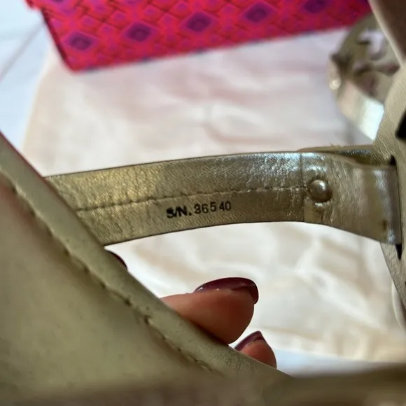 Tory Burch Gold Metallic‎ Miller Sandals. GUC. Size 8. With dust bag.