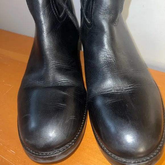 Tory Burch Kiernan Leather Knee High Black Riding Boots Gold Tory Logo Sz 8.5
