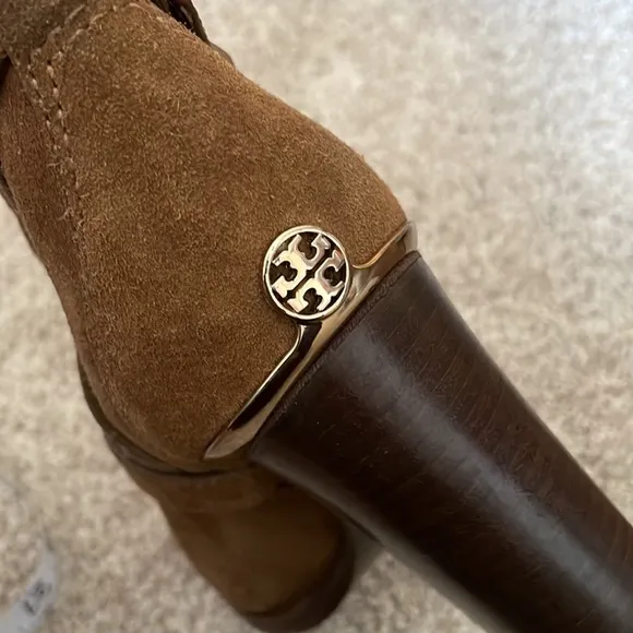 Tory Burch suede brown buckle ankle boots 8.5 great condition