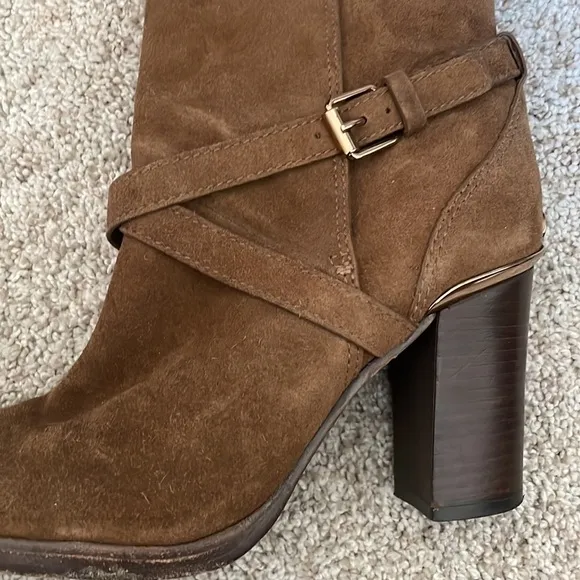 Tory Burch suede brown buckle ankle boots 8.5 great condition