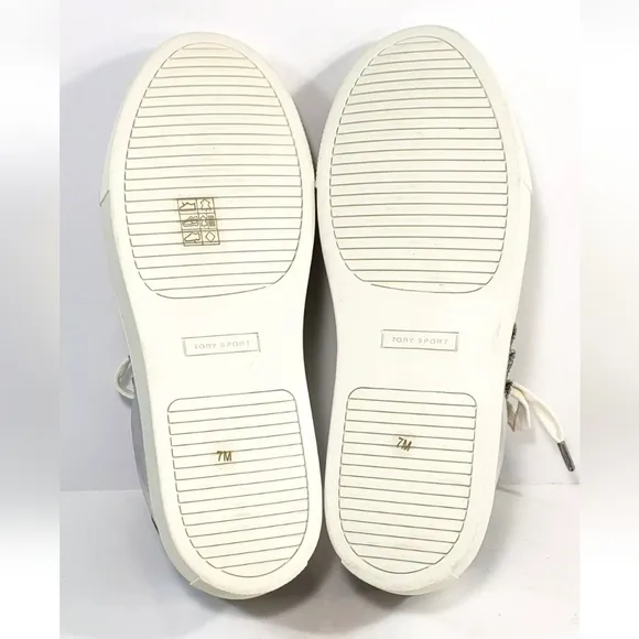 Tory Burch Tory Sport Sneakers, Size 7, Metallic Silver Ruffle *NEW!*